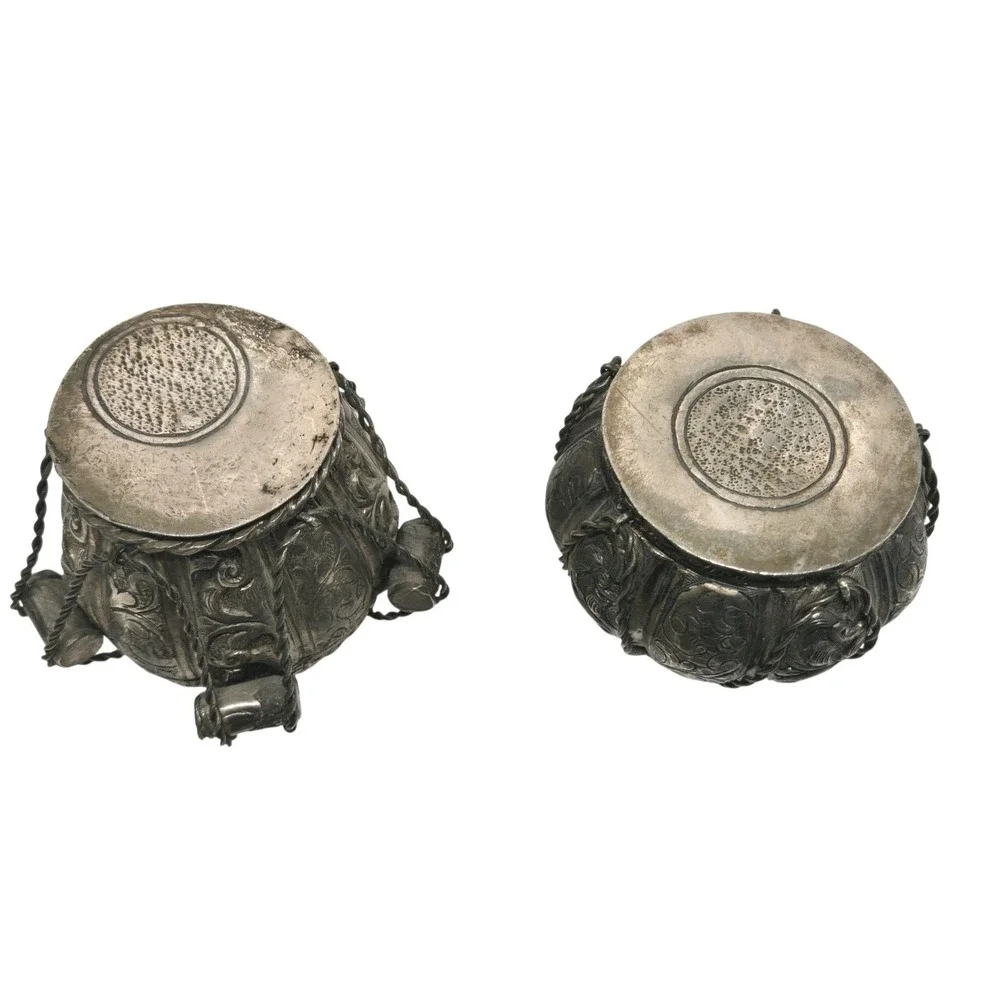 Sterling Silver Persian Middle‎ Eastern Besamim Havdalah Spice Boxes SET OF 2
